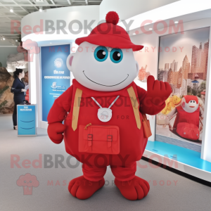 Rød Pendant maskot kostume...
