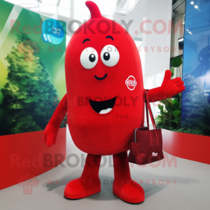 Rød anheng maskot kostyme...