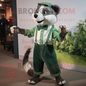 Green Badger maskot kostume...