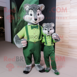 Green Badger maskot kostume...