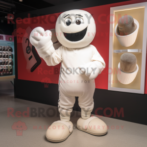 White Boxing Glove mascot costume character dressed with a Baseball Tee and Anklets