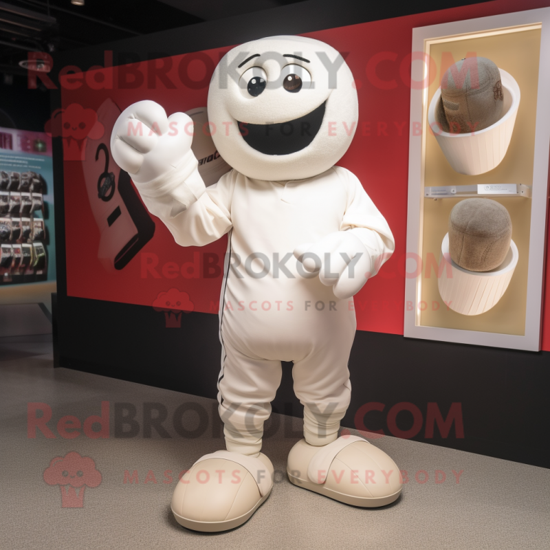 White Boxing Glove mascot costume character dressed with a Baseball Tee and Anklets