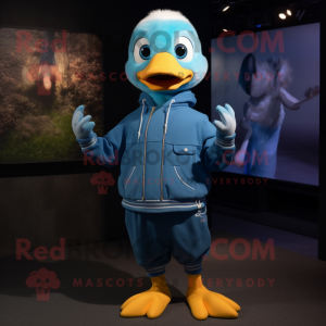 Blue Gosling maskot kostume...