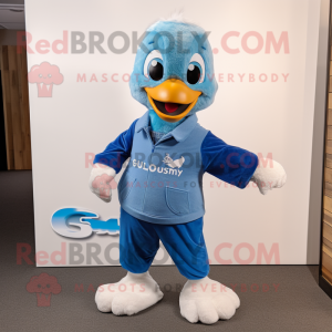 Blue Gosling maskot kostume...