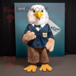 nan Bald Eagle mascot costume character dressed with a Romper and Pocket squares