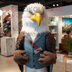 nan Bald Eagle mascot costume character dressed with a Romper and Pocket squares