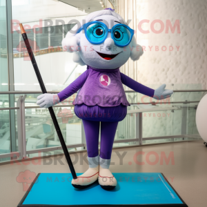 nan Tightrope Walker mascot costume character dressed with a Yoga Pants and Reading glasses