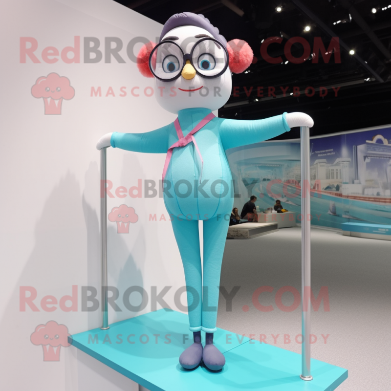 nan Tightrope Walker mascot costume character dressed with a Yoga Pants and Reading glasses