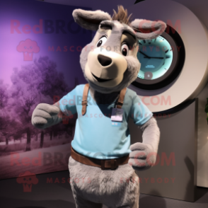 nan Donkey mascot costume character dressed with a Tank Top and Bracelet watches