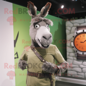 nan Donkey mascot costume character dressed with a Tank Top and Bracelet watches