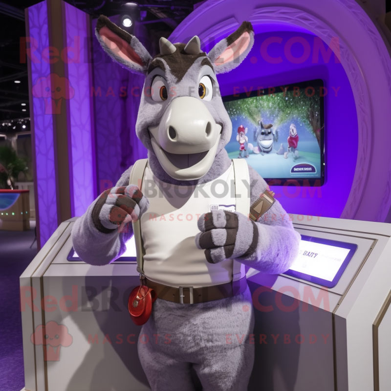 nan Donkey mascot costume character dressed with a Tank Top and Bracelet watches nan Donkey mascot costume character dressed with a Tank Top and Bracelet watches