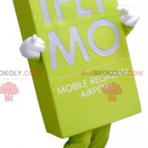 Mascotte gigante dell'etichetta verde al neon - Redbrokoly.com