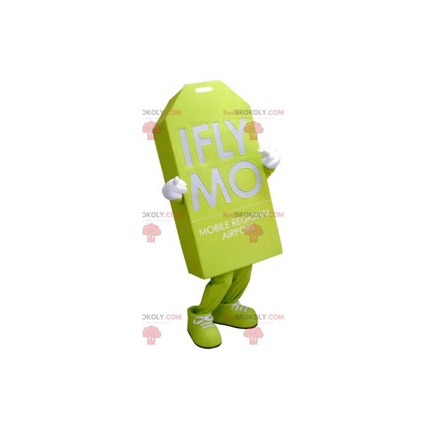 Mascotte d'étiquette géante vert fluo - Redbrokoly.com