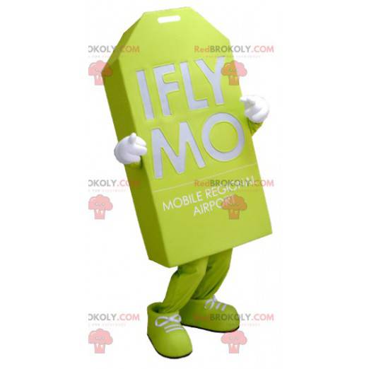 Giant neon green label mascot - Redbrokoly.com