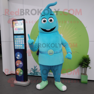 Cyan Squash maskot drakt...