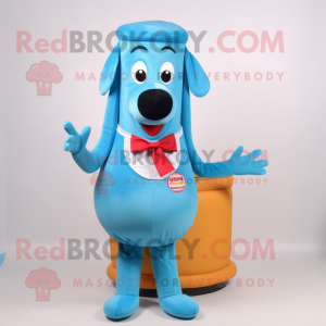 Sky Blue Hot Dogs maskot...