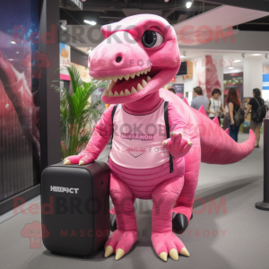 Pink Tyrannosaurus maskot...