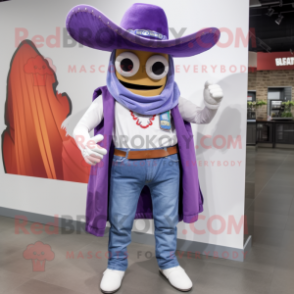 Lavender Fajitas mascot costume character dressed with a Bootcut Jeans and Keychains