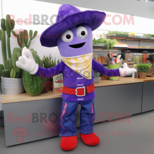Lavender Fajitas mascot costume character dressed with a Bootcut Jeans and Keychains