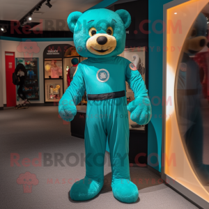 Postava maskota Teal Teddy...