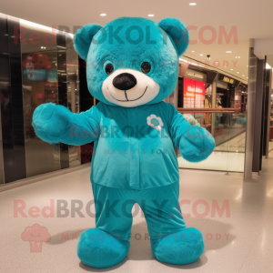 Postava maskota Teal Teddy...