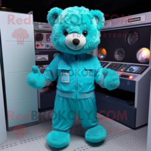 Postava maskota Teal Teddy...