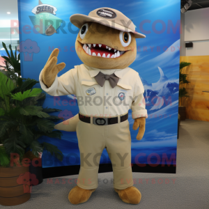 Tan Shark mascotte kostuum...