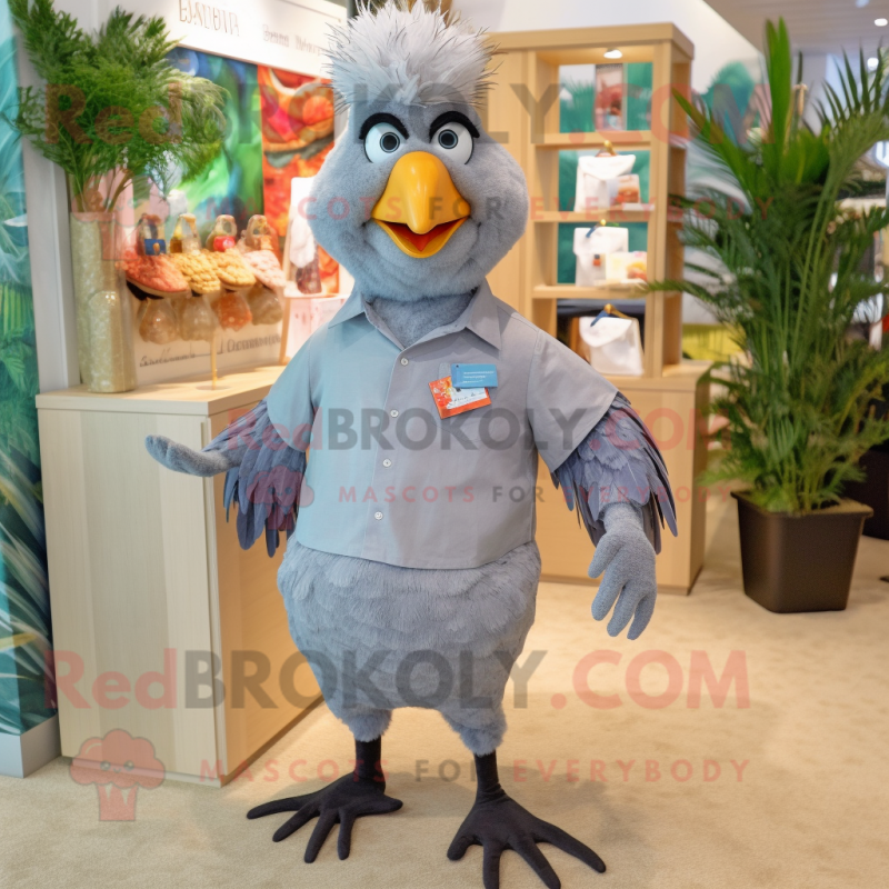 Gray Hens mascot costume character dressed with a Bermuda Shorts and Pocket squares