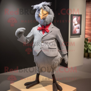 Gray Hens mascot costume character dressed with a Bermuda Shorts and Pocket squares