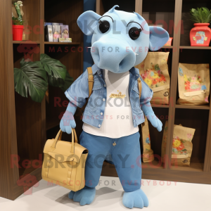 Sky Blue Tapir mascotte...