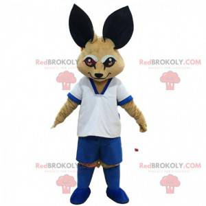 Mascotte de fennec, de renard des sables en tenue de sport -