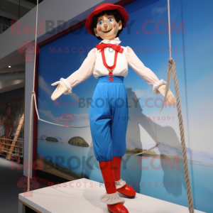 nan Tightrope Walker mascot costume character dressed with a Capri Pants and Belts