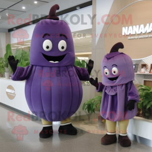  Aubergine mascotte kostuum...