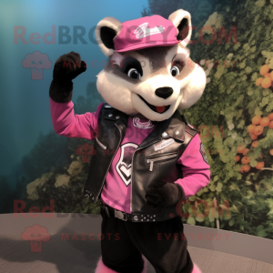 Pink Civet maskot kostume...