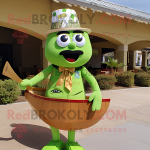 Olive Jambalaya mascot costume character dressed with a Swimwear and Bow ties