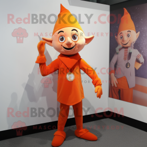 Orange Elf mascotte kostuum...