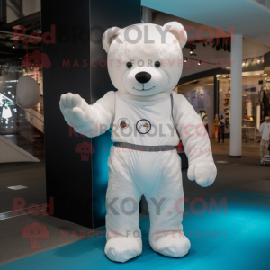 Witte teddybeer mascotte...