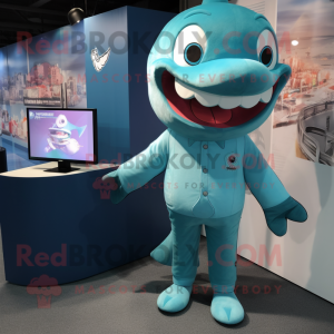 Turquoise Shark mascotte...