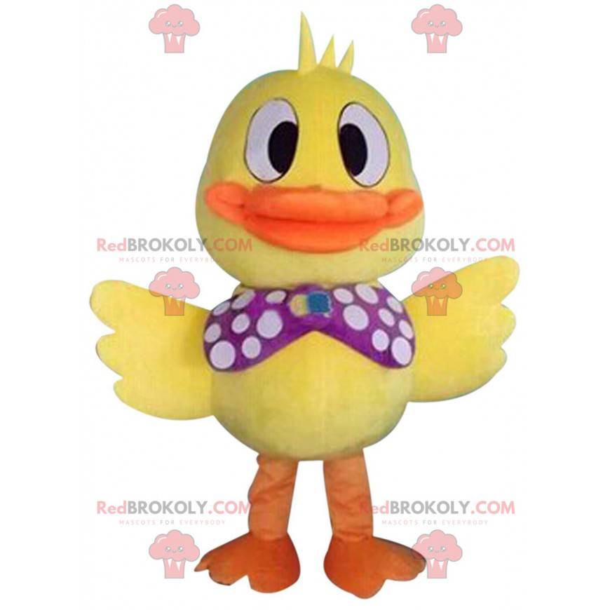 Very festive big yellow duck mascot, bird costume -
