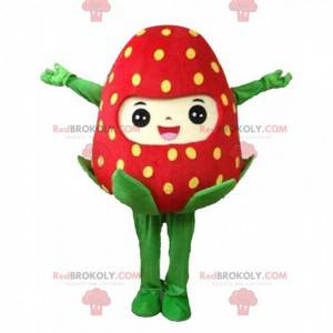 Mascotte de fraise rouge géante, costume de fraise -