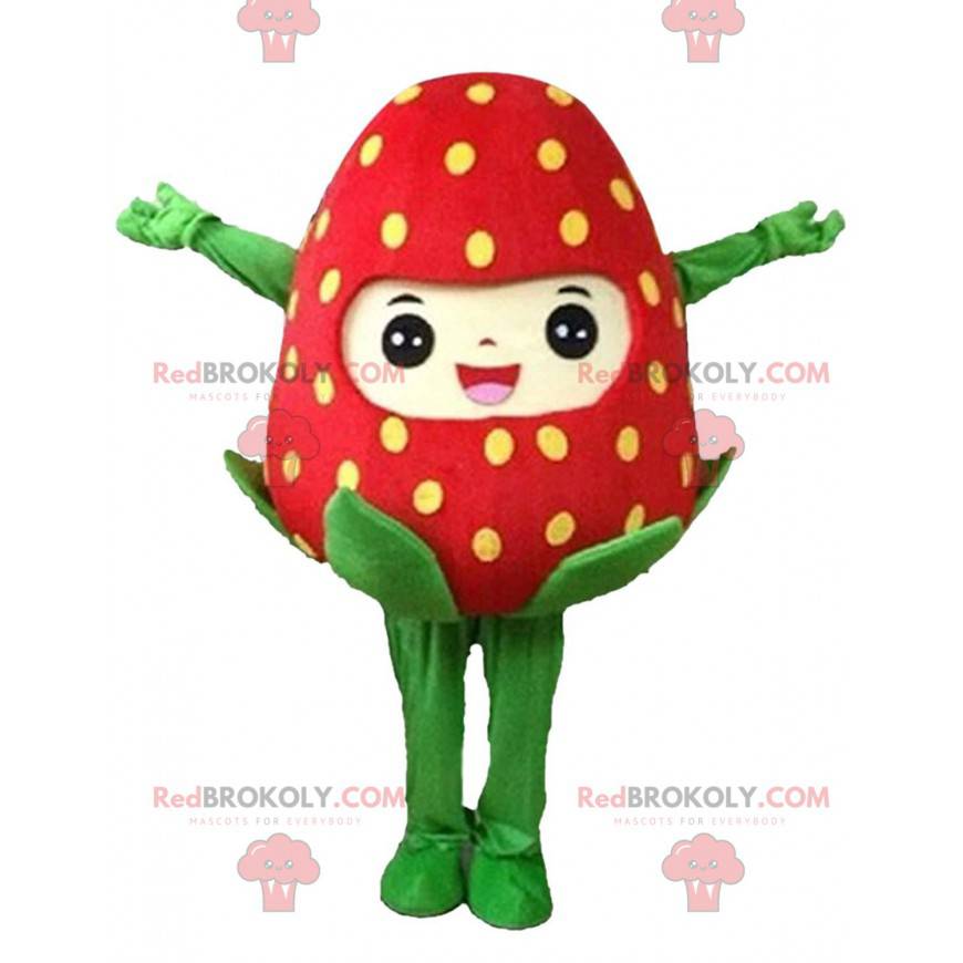 Jätte röd jordgubbar maskot, jordgubbedräkt - Redbrokoly.com Jätte röd jordgubbar maskot, jordgubbedräkt - Redbrokoly.com