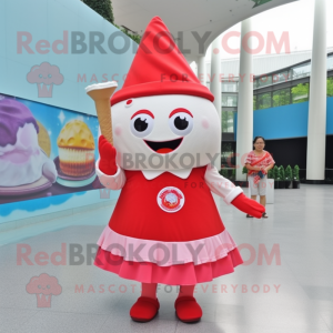 Red Ice Cream Cone maskot...