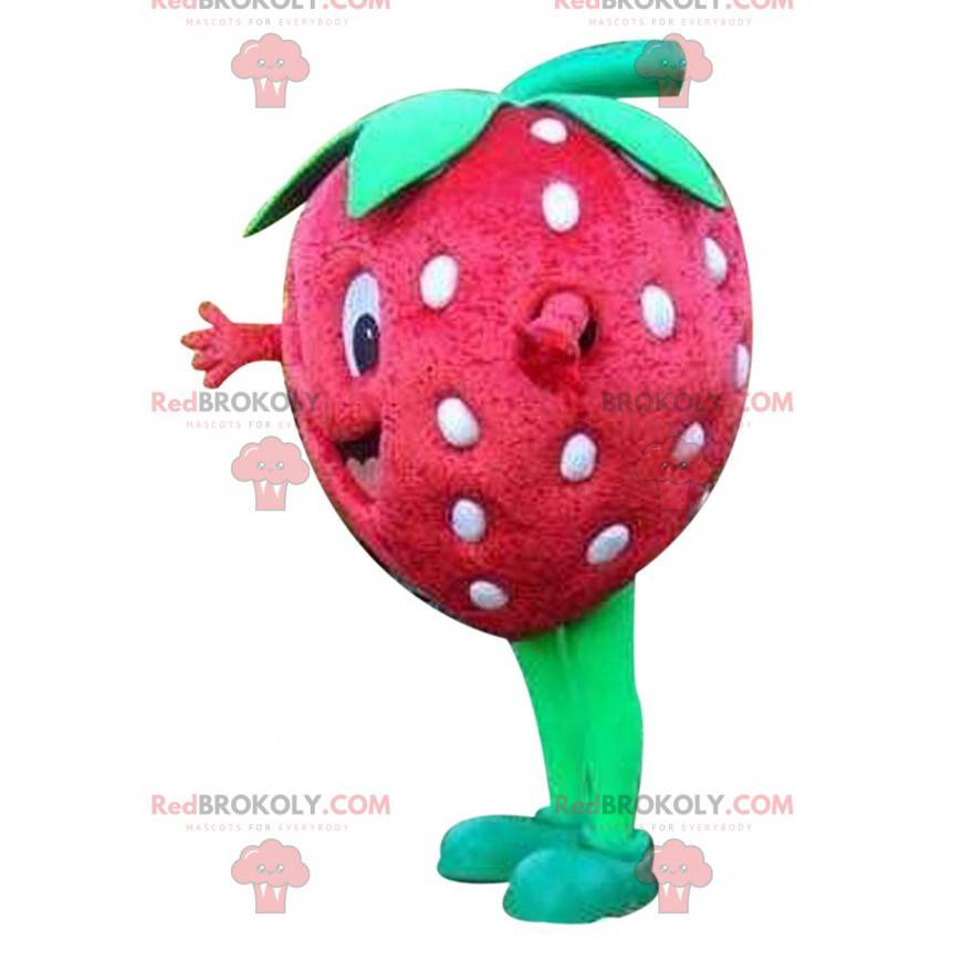 Mascote gigante de morango vermelho, fantasia de morango - Mascote gigante de morango vermelho, fantasia de morango -