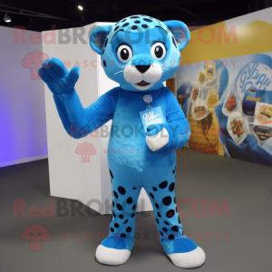 Blue Cheetah maskot maskot...