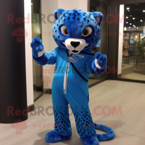 Blauer Gepard Maskottchen...