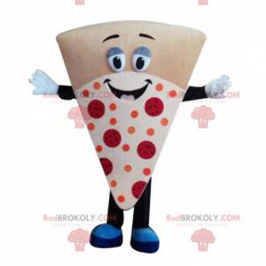 Mascote gigante de fatia de pizza, fantasia de pizzaria -