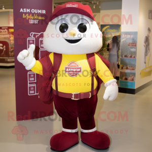 Maroon Lemon maskot kostume...