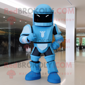 Cyan Spartan Soldier maskot...