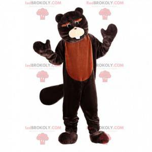 Mascote castor marrom, fantasia de roedor, castor gigante -