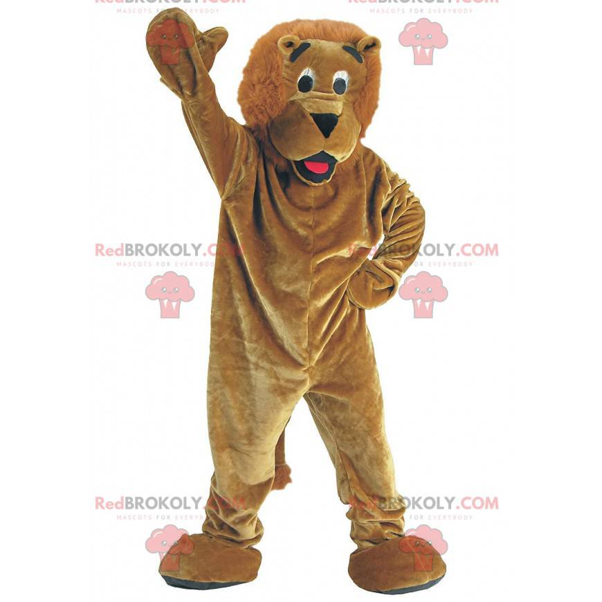 Mascota león marrón de peluche, disfraz felino - Redbrokoly.com
